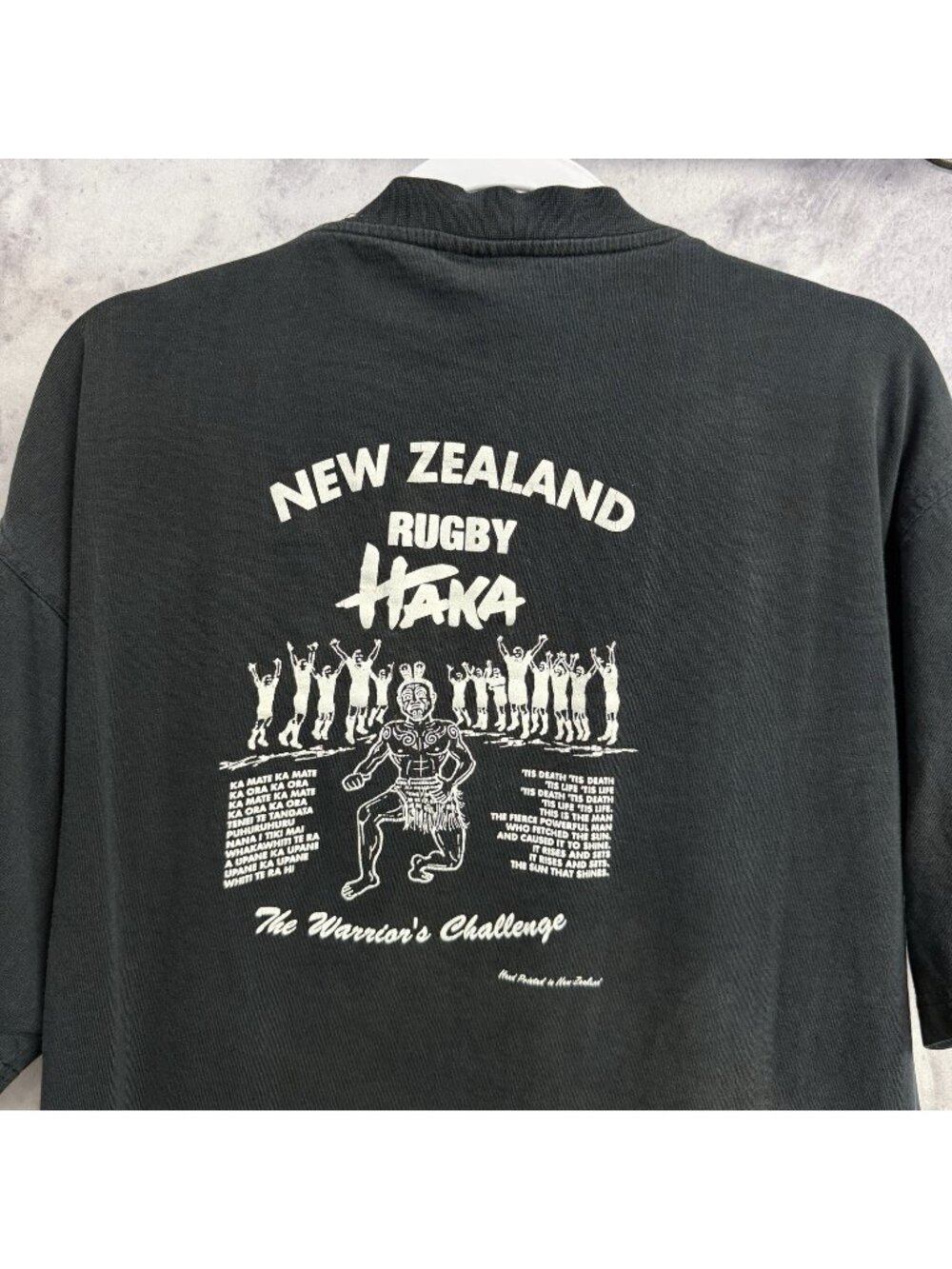 Vintage New Zealand Rugby Haka Warriors Challenge T Shirt Mens XL Black